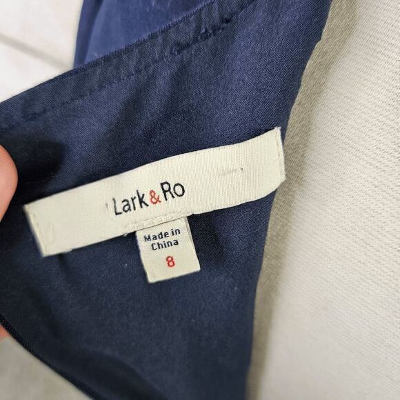 Lark & Ro Short Sleeve Fit and Flare Navy Dress Size 8 - Picture 9 of 9